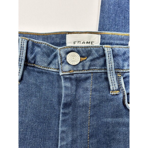 Frame Denim Le One Skinny Crop Jeans Women Dark Blue Wash Denim Size 2 - Picture 5 of 7